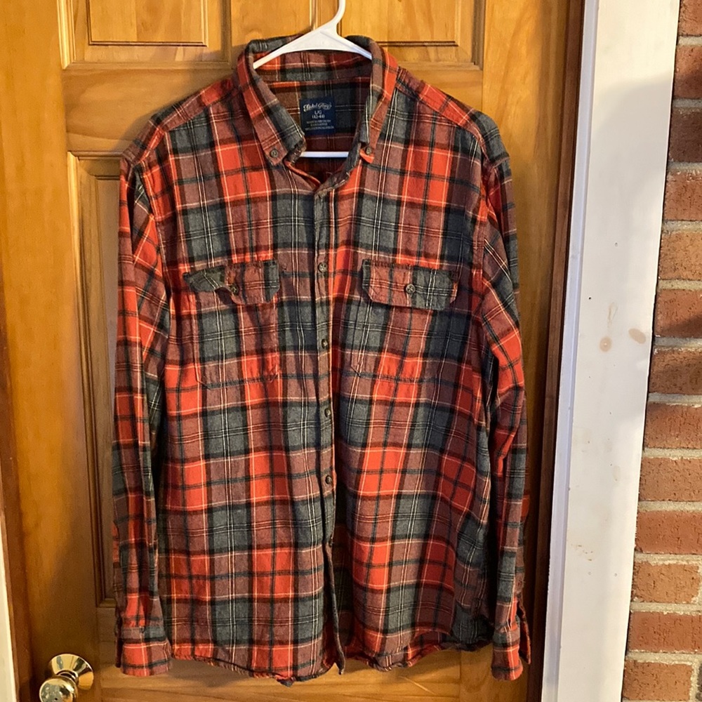 Faded Glory flannel button up shirt sz L